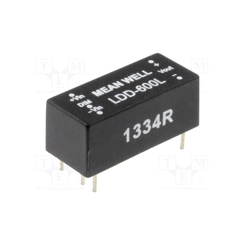 1 pcs x MEAN WELL - LDD-500L - Converter: DC/DC, 16W, Uin: 9÷36V, Uout: 2÷32VDC, Iin: 500mA, THT