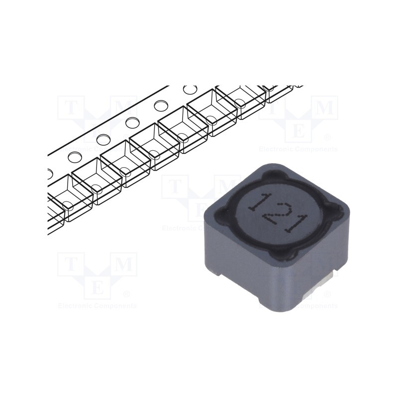 5 pcs x Viking - PCS127MT121 - Inductor: wire, SMD, 120uH, 1.6A, 250mΩ, ±20%, 12x12x8mm, -40÷125°C