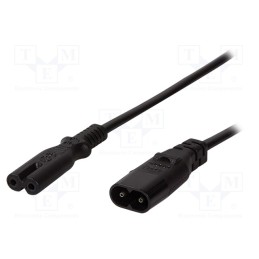 1 pcs x LOGILINK - CP129 - Cable, IEC C7 female,IEC C8 male, 2m, Sockets: 1, black