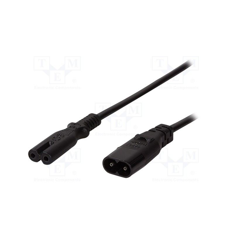 1 pcs x LOGILINK - CP129 - Cable, IEC C7 female,IEC C8 male, 2m, Sockets: 1, black