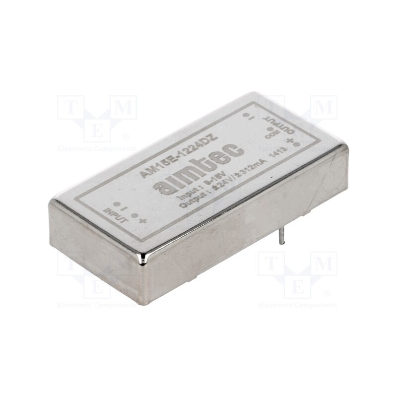 1 pcs x AIMTEC - AM15E-1224DZ - Converter: DC/DC, 15W, Uin: 9÷18V, Uout: 24VDC, Uout2: -24VDC, 2'x1'