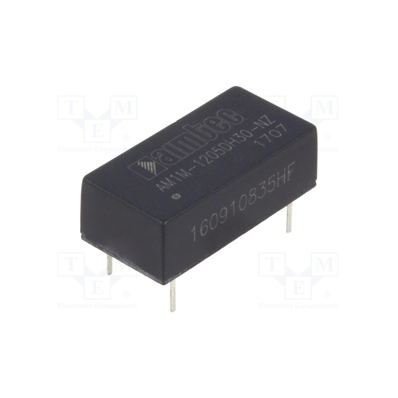 1 pcs x AIMTEC - AM1M-1205DH30-NZ - Converter: DC/DC, 1W, Uin: 10.8÷13.2V, Uout: 5VDC, Uout2: -5VDC, THT