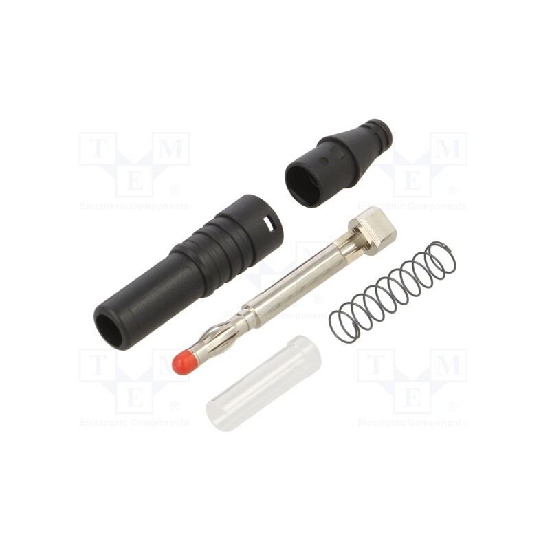 1 pcs x STu00c4UBLI - 64.2010-21 - Plug, 4mm banana, 32A, 30VAC, 60VDC, black, insulated, 2.5mm2, 69mm