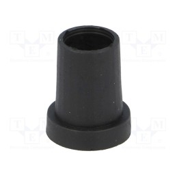 5 pcs x CLIFF - CL17098 - Knob, conical, thermoplastic, Øshaft: 6.35mm, Ø14x18mm, black