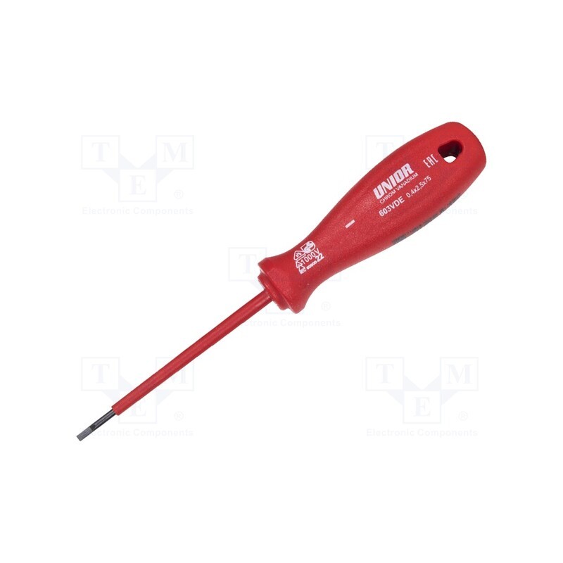 1 pcs x UNIOR - 616470 - Screwdriver, insulated, slot, 2,5x0,4mm, Blade length: 75mm, 1kVAC