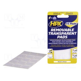 1 pcs x HPX - HT2525 - Tape: fixing, W: 25mm, L: 25mm, Thk: 0.5mm, acrylic, transparent