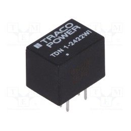 1 pcs x TRACO POWER - TDN 1-2422WI - Converter: DC/DC, 1W, Uin: 9÷36V, Uout: 12VDC, Uout2: -12VDC, DIP