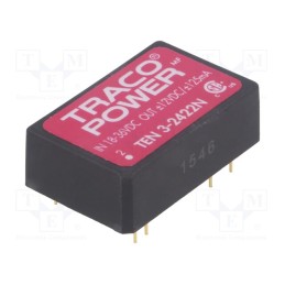 1 pcs x TRACO POWER - TEN 3-2422N - Converter: DC/DC, 3W, Uin: 18÷36V, Uout: 12VDC, Uout2: -12VDC, DIP24