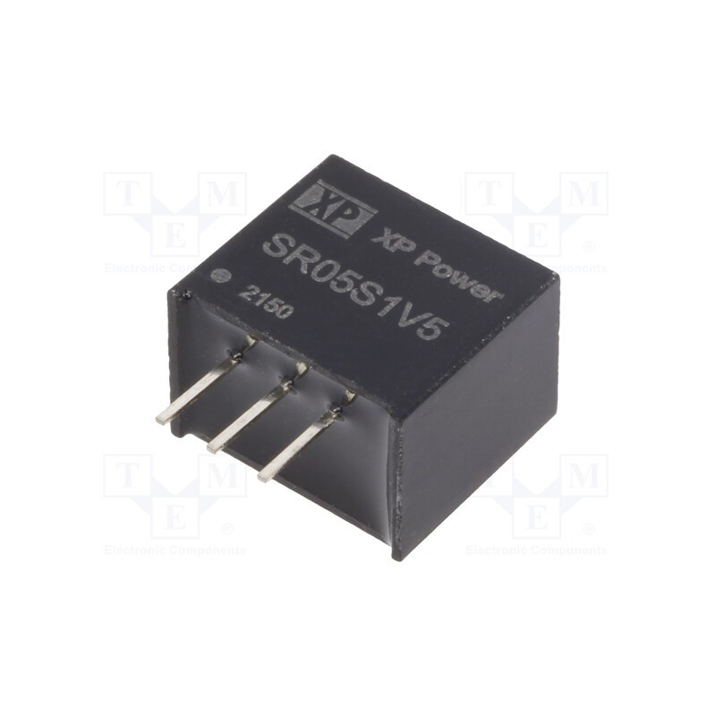 1 pcs x XP POWER - SR05S1V5 - Converter: DC/DC, Uin: 4.75÷34V, Uout: 1.5VDC, Iout: 500mA, SIP3