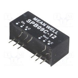 1 pcs x MEAN WELL - SPB09C-12 - Converter: DC/DC, 9W, Uin: 36÷75V, Uout: 12VDC, Iout: 0÷750mA, SIP8