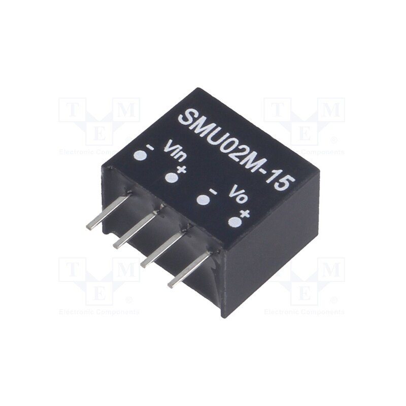 1 pcs x MEAN WELL - SMU02M-15 - Converter: DC/DC, 2W, Uin: 10.8÷13.2V, Uout: 15VDC, Iout: 27÷133mA