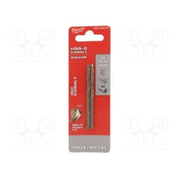 1 pcg x Milwaukee - 4932363258 - Drill bit, for metal, Ø: 4mm, high speed steel cobalt HSS-Co