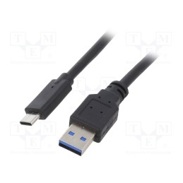 1 pcs x GEMBIRD - CCP-USB3-AMCM-1M - Cable, USB 3.0, USB A plug,USB C plug, gold-plated, 1m, black, PVC