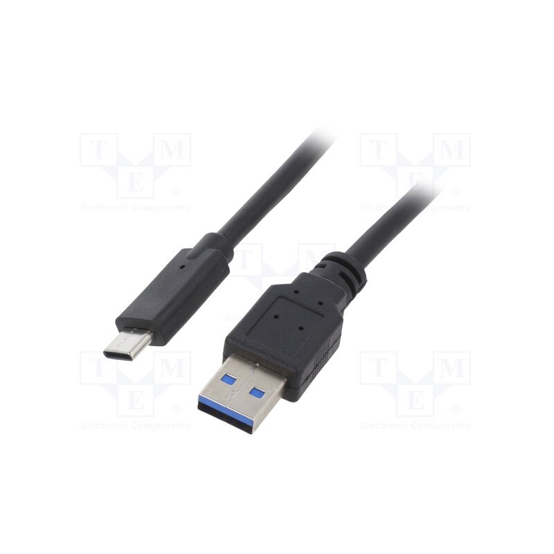 1 pcs x GEMBIRD - CCP-USB3-AMCM-1M - Cable, USB 3.0, USB A plug,USB C plug, gold-plated, 1m, black, PVC