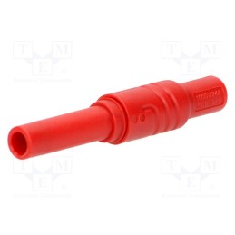 1 pcs x HIRSCHMANN T&M - KUN S RT - Socket, 4mm banana, 24A, 1kVDC, red, nickel plated, -15÷75°C, screw