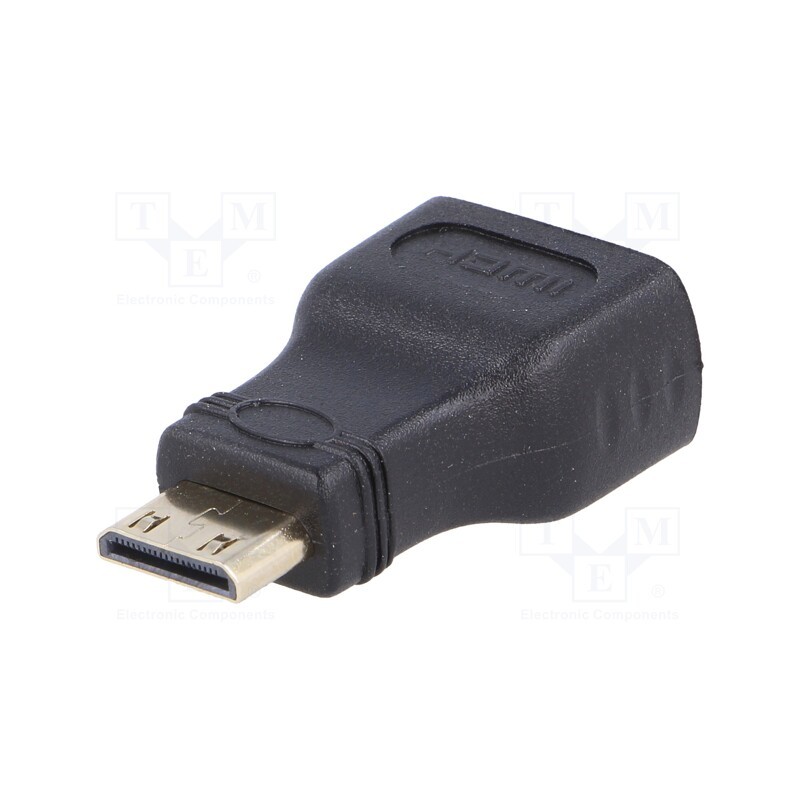 1 pcs x AKYGA - AK-AD-04 - Adapter, HDMI 1.4, HDMI socket,mini HDMI plug, black