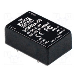1 pcs x MEAN WELL - SCW08C-05 - Converter: DC/DC, 8W, Uin: 36÷72V, Uout: 5VDC, Iout: 1600mA, 50kHz