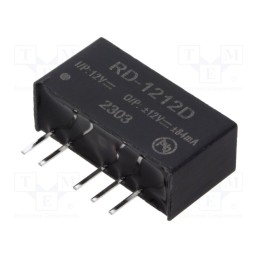 1 pcs x RECOM - RD-1212D - Converter: DC/DC, 2W, Uin: 10.8÷13.2V, Uout: 12VDC, Uout2: -12VDC