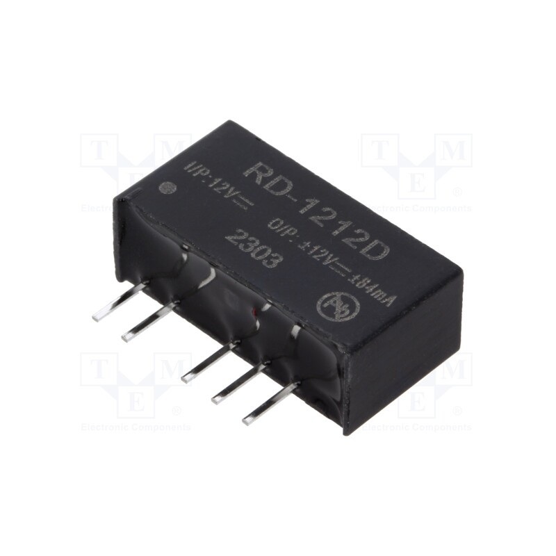 1 pcs x RECOM - RD-1212D - Converter: DC/DC, 2W, Uin: 10.8÷13.2V, Uout: 12VDC, Uout2: -12VDC