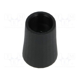 5 pcs x CLIFF - CL178862 - Knob, conical, thermoplastic, Øshaft: 6mm, Ø12x17mm, black, push-in
