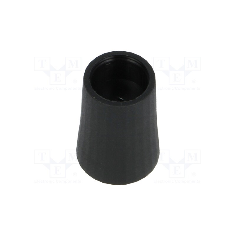 5 pcs x CLIFF - CL178862 - Knob, conical, thermoplastic, Øshaft: 6mm, Ø12x17mm, black, push-in