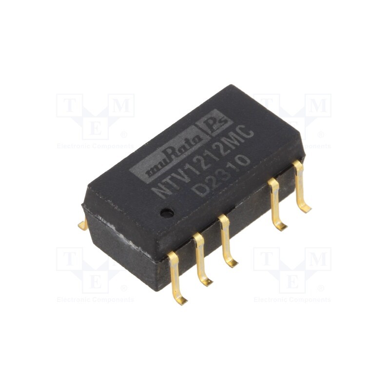 1 pcs x Murata Power Solutions - NTV1212MC - Converter: DC/DC, 1W, Uin: 10.8÷13.2V, Uout: 12VDC, Iout: 42mA, SMD