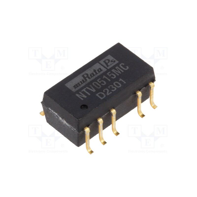 1 pcs x Murata Power Solutions - NTV0515MC - Converter: DC/DC, 1W, Uin: 4.5÷5.5V, Uout: 15VDC, Iout: 33mA, SMD