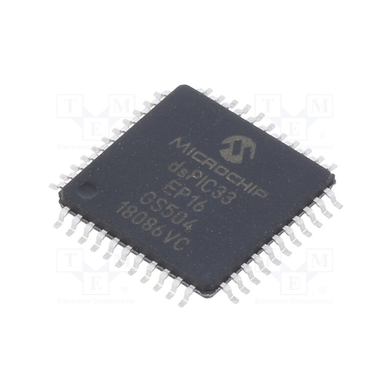 1 pcs x MICROCHIP TECHNOLOGY - DSPIC33EP16GS504-I/PT - IC: dsPIC microcontroller, 16kB, 2kBSRAM, TQFP44, DSPIC, 0.8mm