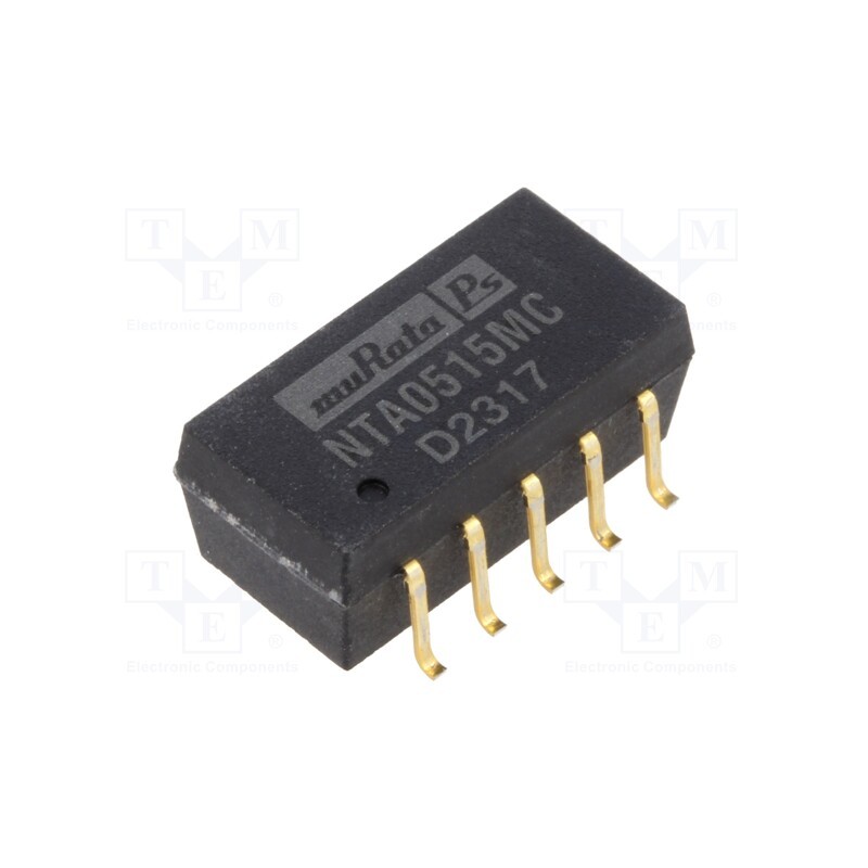 1 pcs x Murata Power Solutions - NTA0515MC - Converter: DC/DC, 1W, Uin: 4.5÷5.5V, Uout: 15VDC, Uout2: -15VDC, SMD