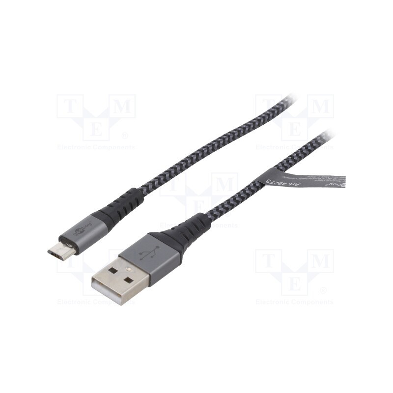 1 pcs x Goobay - 49273 - Cable, USB 2.0, USB A plug,USB B micro plug, 0.5m, 480Mbps