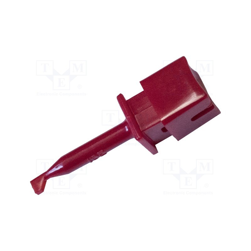 1 pcs x MUELLER ELECTRIC - BU-00201-2 - Clip-on probe, hook type, 10A, red, Contacts: beryllium copper