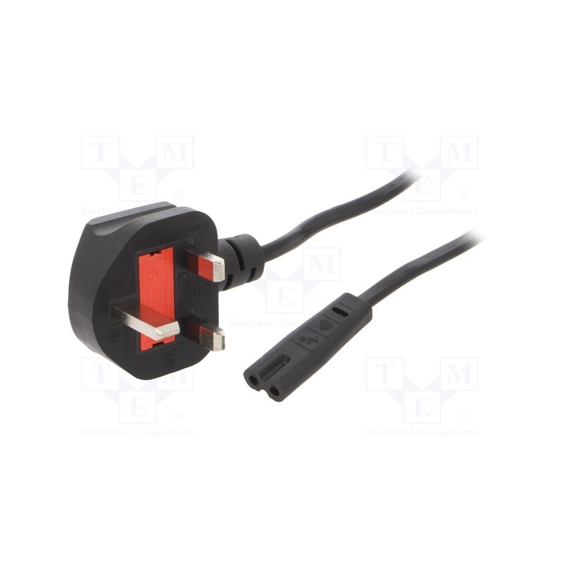 1 pcs x GEMBIRD - PC-187-ML7 - Cable, 3x0.75mm2, BS 1363 (G) plug,IEC C7 female, PVC, 1.8m, 3A