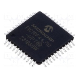 1 pcs x MICROCHIP TECHNOLOGY - PIC18F44J10-I/PT - IC: PIC microcontroller, 40MHz, 2.7÷3.6VDC, SMD, TQFP44, PIC18