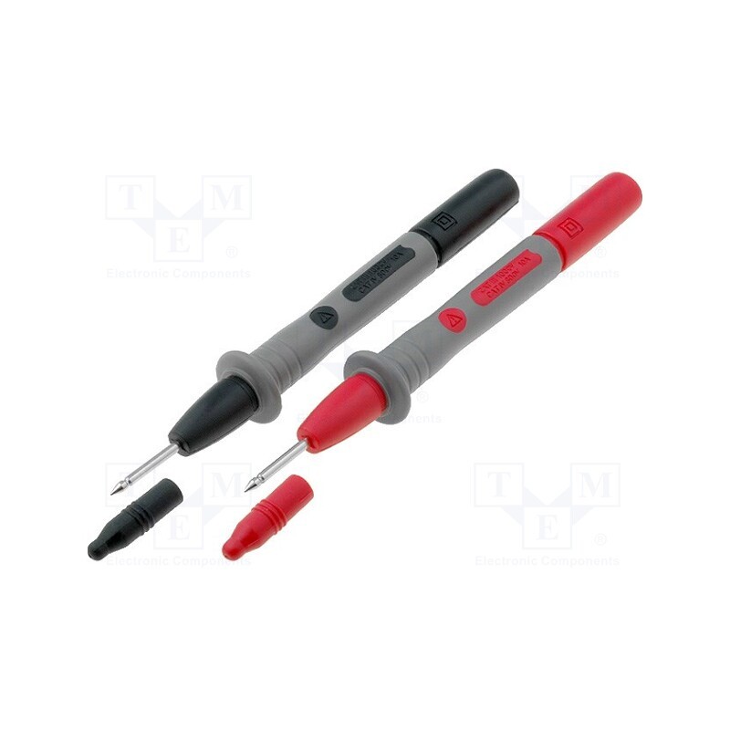 1 pcs x AXIOMET - AX-CP-01-SET - Probe tip, 10A, red and black, Tip diameter: 2mm, Socket size: 4mm