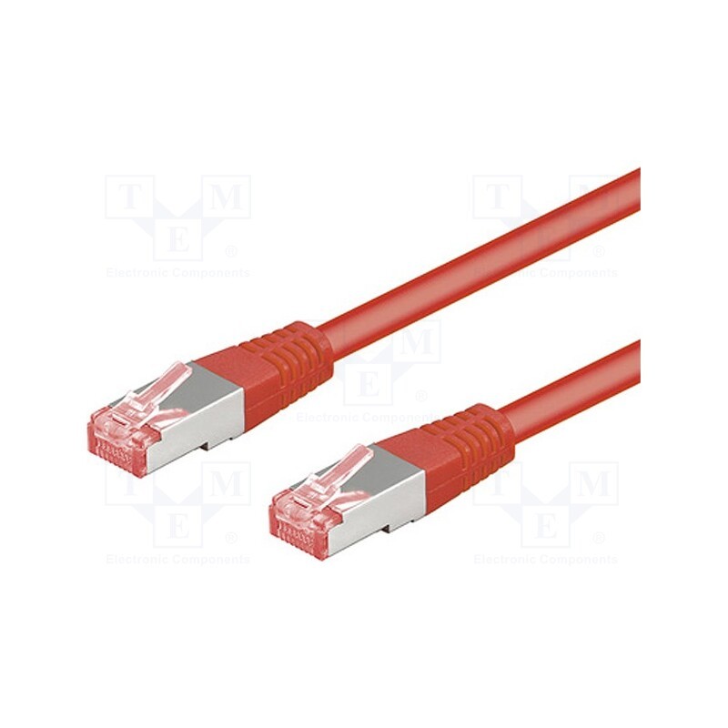 1 pcs x Goobay - 93684 - Patch cord, S/FTP, 6a, stranded, Cu, LSZH, red, 1m, 27AWG