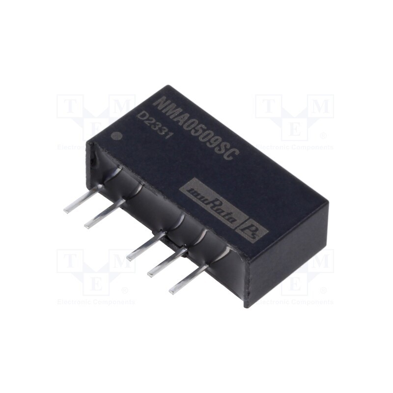 1 pcs x Murata Power Solutions - NMA0509SC - Converter: DC/DC, 1W, Uin: 4.5÷5.5V, Uout: 9VDC, Uout2: -9VDC, SIP