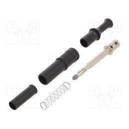 1 pcs x ELECTRO-PJP - 1061-SW - Plug, 4mm banana, 36A, 600VAC, black, insulated, 80.5mm, on cable