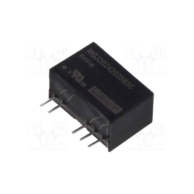 1 pcs x Murata Power Solutions - MGJ2D242005BSC - Converter: DC/DC, 2W, Uin: 24V, Uout: 20VDC, Uout2: -5VDC, Iout: 80mA