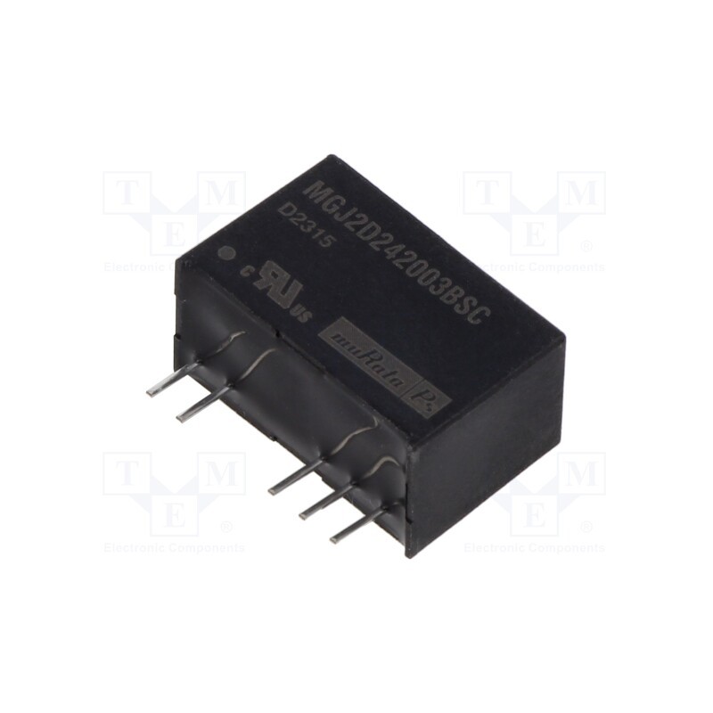 1 pcs x Murata Power Solutions - MGJ2D242003BSC - Converter: DC/DC, 2W, Uin: 24V, Uout: 20VDC, Uout2: -3.5VDC, SIP, THT