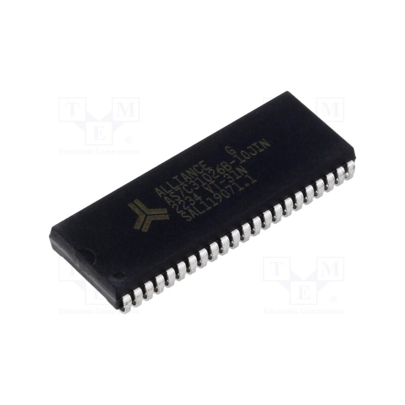1 pcs x ALLIANCE MEMORY - AS7C31026B-10JIN - IC: SRAM memory, 1MbSRAM, 16kx8bit, 3.3V, 10ns, SOJ44, 400mils