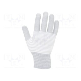 1 set x ANTISTAT - 109-0414 - Protective gloves, ESD, L, Features: dissipative, white-gray
