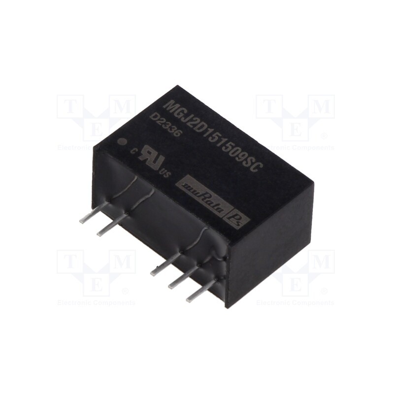 1 pcs x Murata Power Solutions - MGJ2D151509SC - Converter: DC/DC, 2W, Uin: 13.5÷16.5V, Uout: 15VDC, Uout2: -8.7VDC