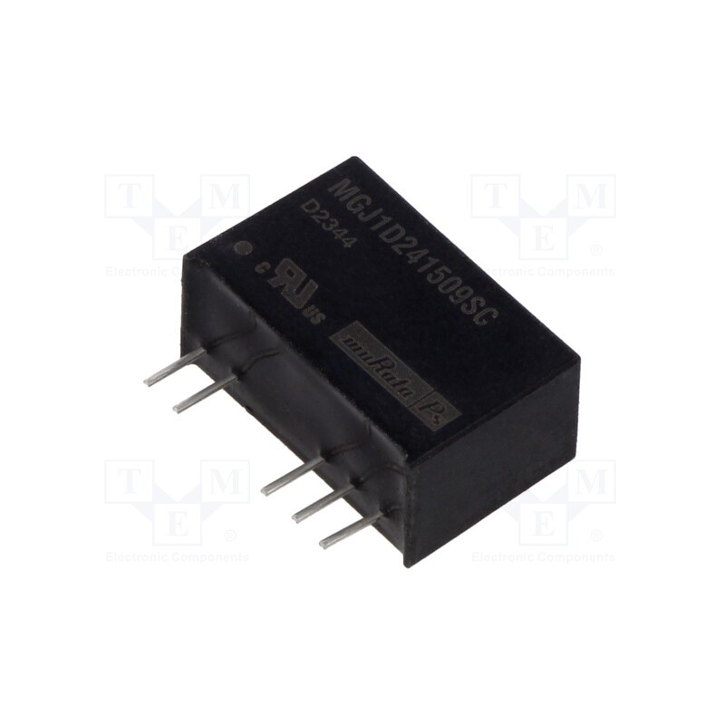 1 pcs x Murata Power Solutions - MGJ1D241509SC - Converter: DC/DC, 1W, Uin: 24V, Uout: 15VDC, Uout2: -9VDC, SIP, THT