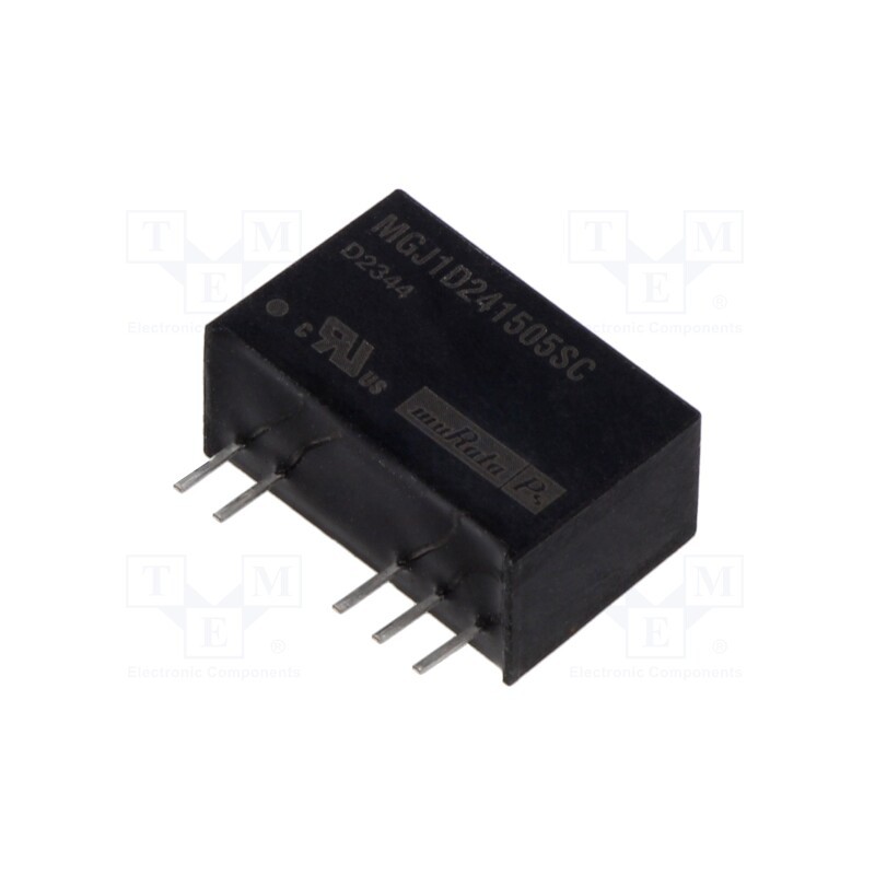 1 pcs x Murata Power Solutions - MGJ1D241505SC - Converter: DC/DC, 1W, Uin: 24V, Uout: 15VDC, Uout2: -5VDC, Iout: 50mA