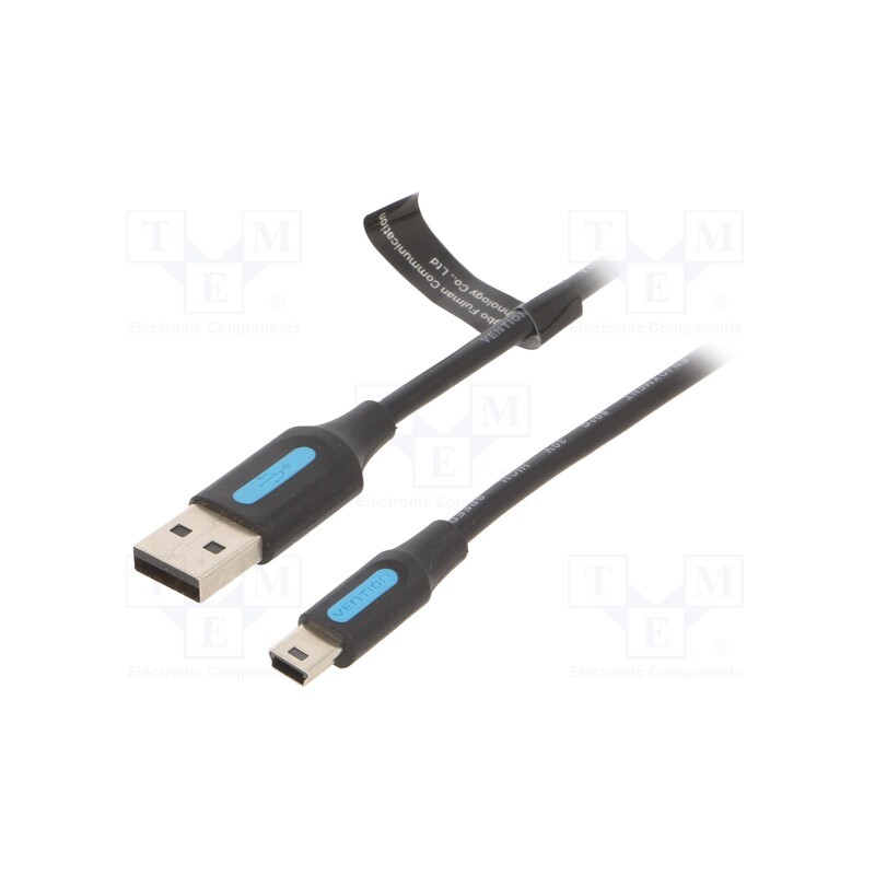 1 pcs x VENTION - COMBG - Cable, USB 2.0, USB A plug,USB B mini plug, nickel plated, 1.5m
