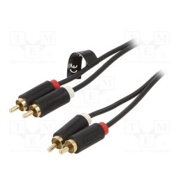1 pcs x VENTION - BCMBG - Cable, RCA plug x2,both sides, 1.5m, Plating: gold-plated, black