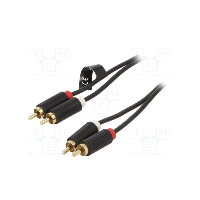 1 pcs x VENTION - BCMBG - Cable, RCA plug x2,both sides, 1.5m, Plating: gold-plated, black