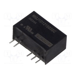 1 pcs x Murata Power Solutions - MGJ1D121503SC - Converter: DC/DC, 1W, Uin: 12V, Uout: 15VDC, Uout2: -3VDC, SIP, THT