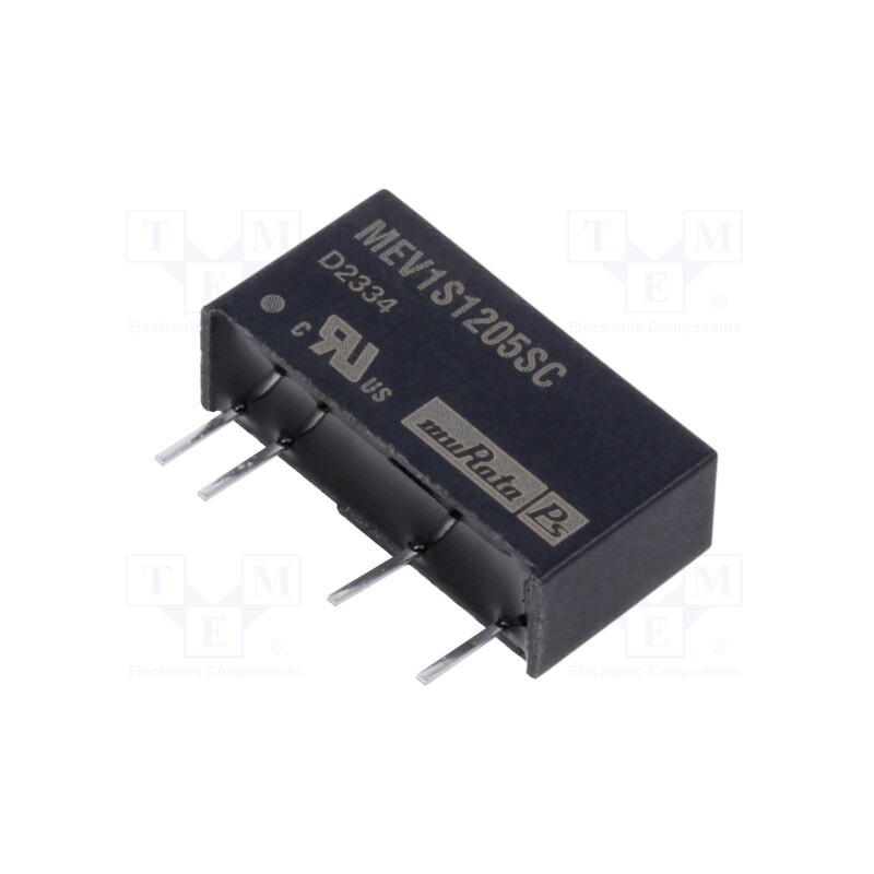 1 pcs x Murata Power Solutions - MEV1S1205SC - Converter: DC/DC, 1W, Uin: 10.8÷13.2V, Uout: 5VDC, Iout: 200mA, SIP