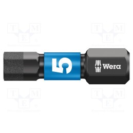 1 pcs x WERA - 5057605001 - Screwdriver bit, hex key, HEX 5mm, Overall len: 25mm